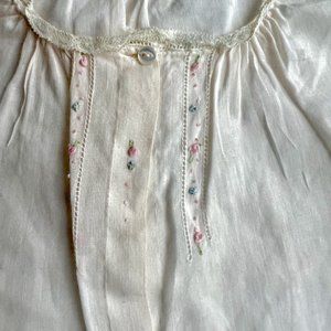 Vintage 1940's - 50's Hand-Embroidered Infant Dress
